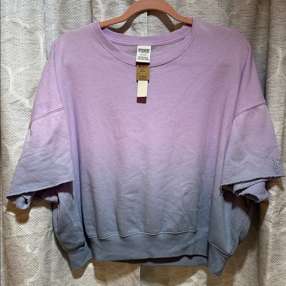 VS PINK! NWT! Purple Ombre Short Sleeve Sweatshirt